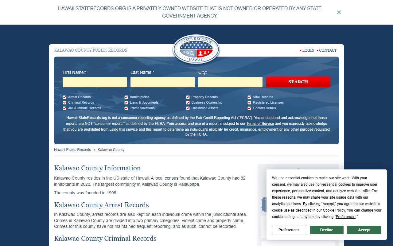 Kalawao County divorce records Hawaii State Archives genealogy guide